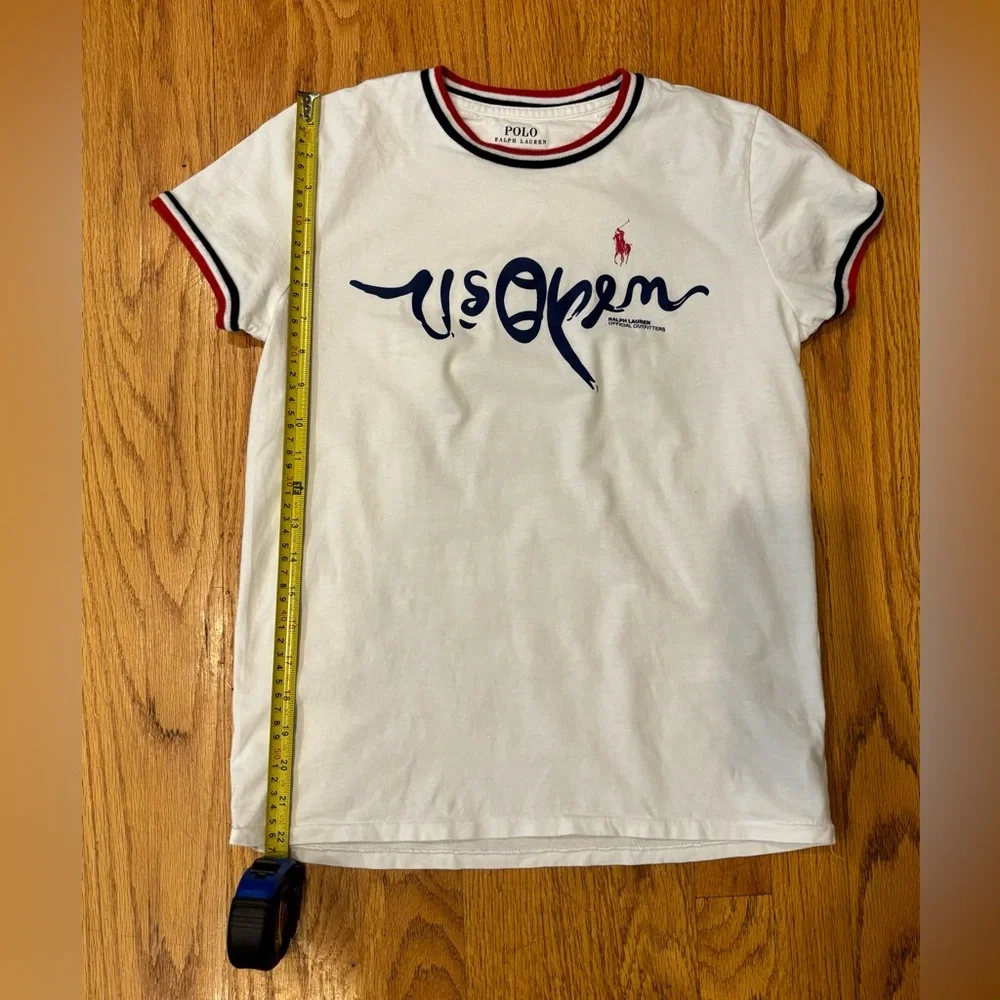 Ralph Lauren Women's US Open Logo Cotton Tee in Pure White XS - Picture 8 of 16